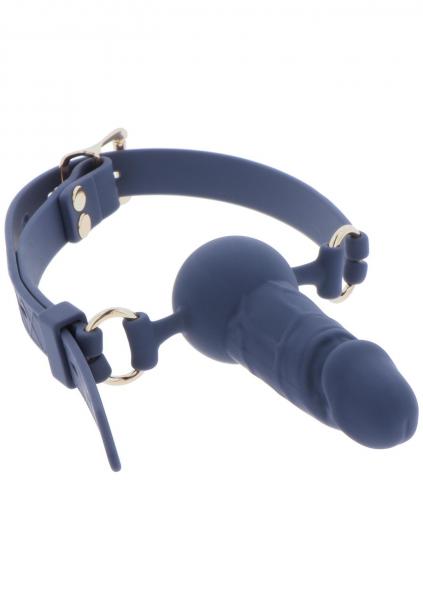 Silicone Penis Ball Gag Blue