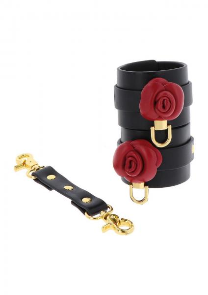 Wild Roses Wrist Cuffs Black