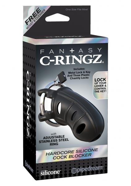 Hardcore Silicone Cock Block Black