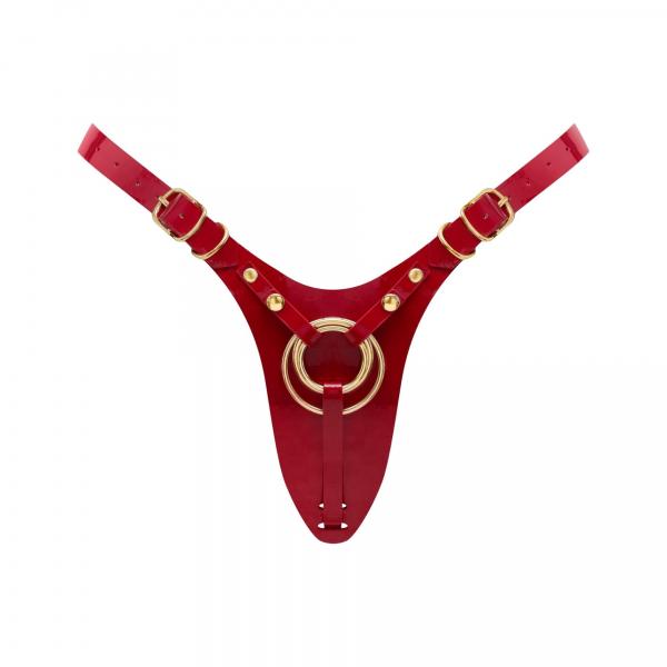 LEATHERETTE HARNESS FABULOUS - ONE SIZE - RED GLOSSY