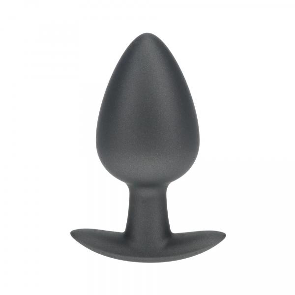 Smooth Silicone Anal Plug - Large - 3.5" / 8,9 cm - Gunmetal