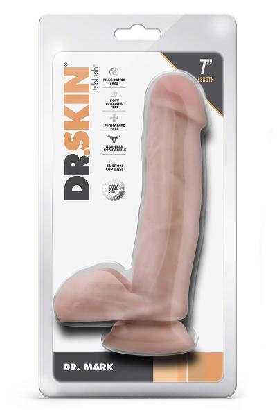 DR. SKIN DR. MARK 7 INCH DILDO WITH BALLS BEIGE