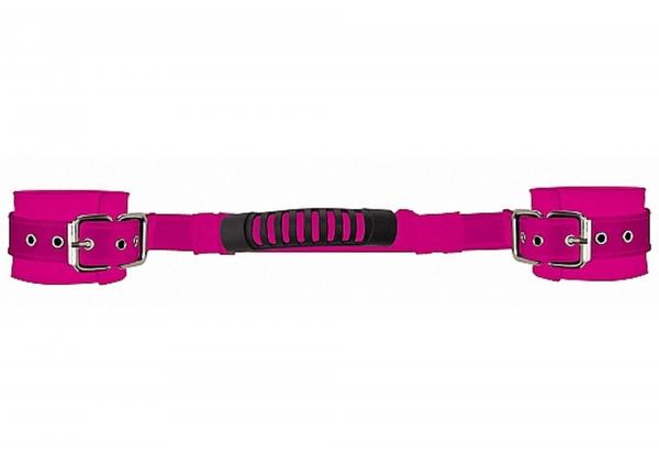 Adjustable Leather Handcuffs - Pink