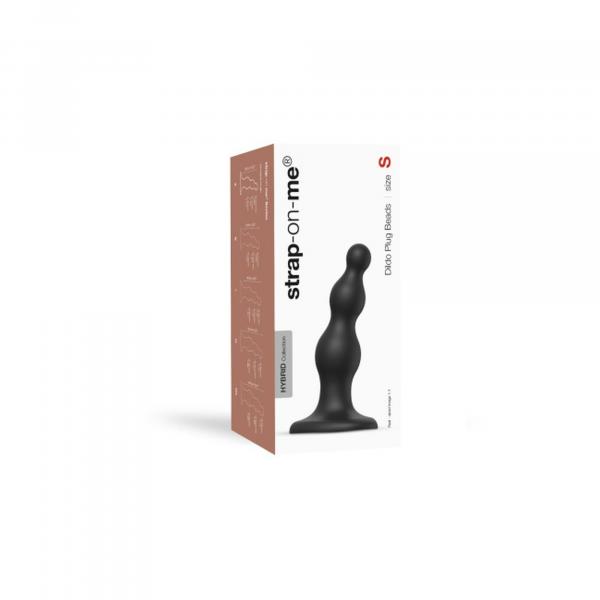 DILDO PLUG BEADS BLACK - S