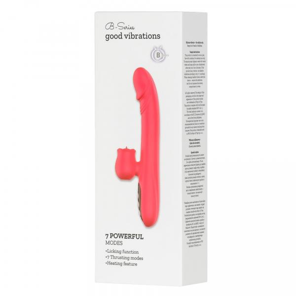 Silicone Vibrator 7 Powerful Modes - Licking, 7 ThrustingHeating, Red