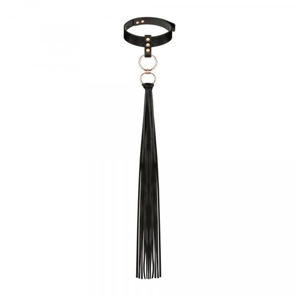 Rosy Gold - Collar with Flogger - Black