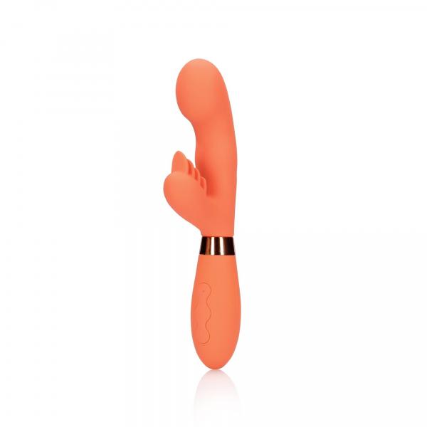 Silicone Rabbit Vibrator with Ribbed Clitoral Stimulator