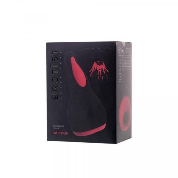 EROTIST Eruption; Rechargeable masturbator, Silicone, Black, 18.5 cm.