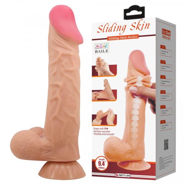 BAILE - Sliding Skin 9,4'' Flesh Bendable Suction base TPR