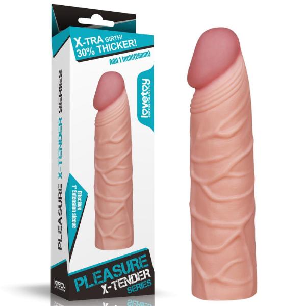 Add 1"" Pleasure X Tender Penis Sleeve Flesh
