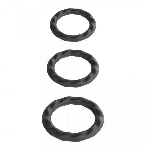 Power Escorts - BR186 - Ribbed Cockring - 3 Pack Cockring Set