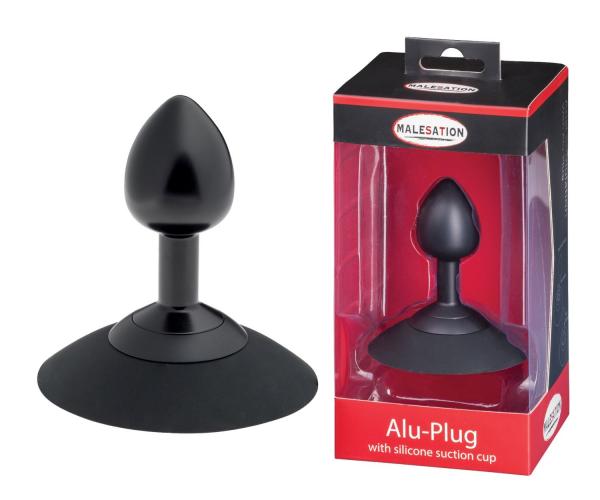 MALESATION Alu-Plug with suction cup small, black