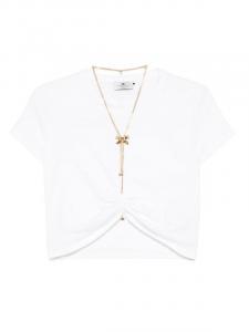 KRÓTKI TSHIRT Z DRAPOWANIEM I ŁAŃCUSZKIEM