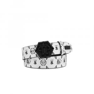 PHILIPP PLEIN PASEK MONOGRAM WHITE