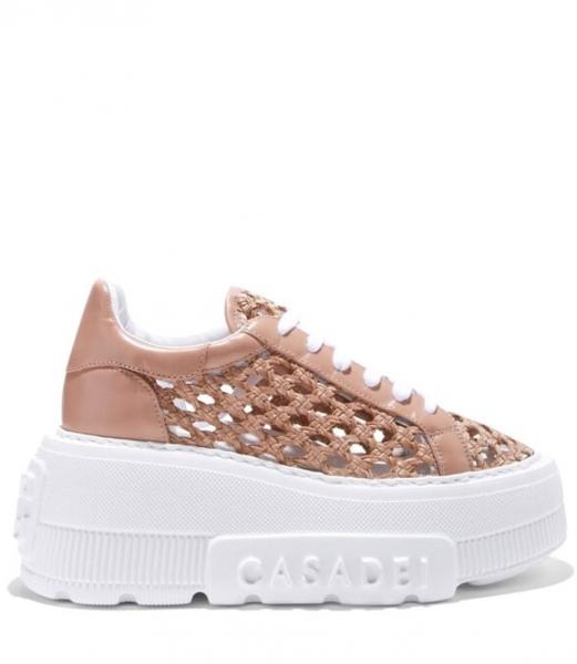 AŻUROWE SNEAKERSY NA PLATFORMIE Z LOGO \