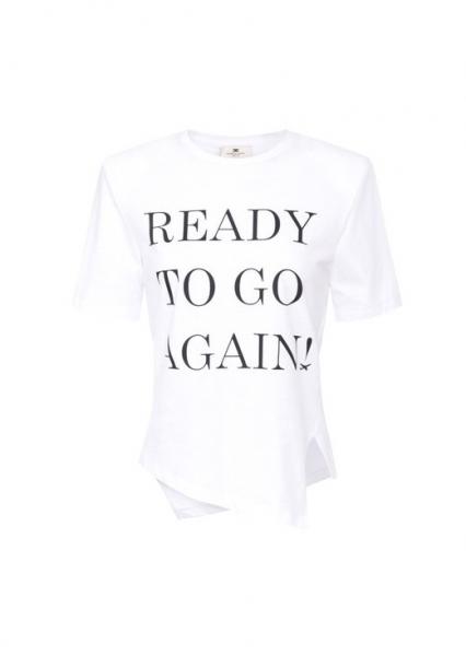 ASYMETRYCZNY TSHIRT Z MODNYM PRINTEM