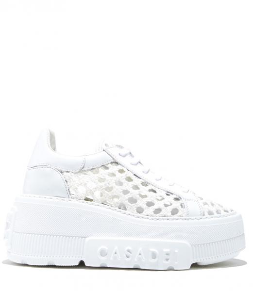 AŻUROWE SNEAKERSY NA PLATFORMIE Z LOGO \