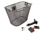 Koszyk na wspornik kier. HQ-205 metalowy/metalowy klip-wysięg/ 34x25x26 czarny - Sklep firmowy ProRowery
