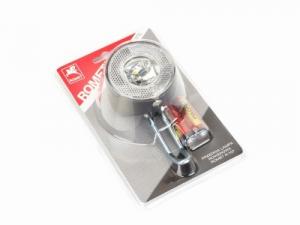 Lampa przednia 1-LED bater. na widelec czarna mod.R-107 blister et/logo ROMET