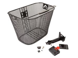 Koszyk na wspornik kier. HQ-205 metalowy/metalowy klip-wysięg/ 34x25x26 czarny - Sklep firmowy ProRowery