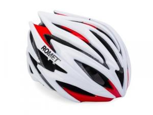 Kask rowerowy Romet 109 biało czerwony rozm M (55-58)