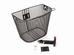 Koszyk na wspornik kier. HB-286 metalowy/metalowy klip-wysięg/ 35x25x26 czarny - Sklep firmowy ProRowery