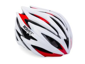 Kask rowerowy ROMET 109 biało czerwony rozm L (58-61) - Sklep firmowy ProRowery