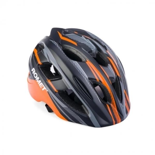 Kask rowerowy dzieciecy ROMET model 509 szaro pomaranczowy mat S (48-52)