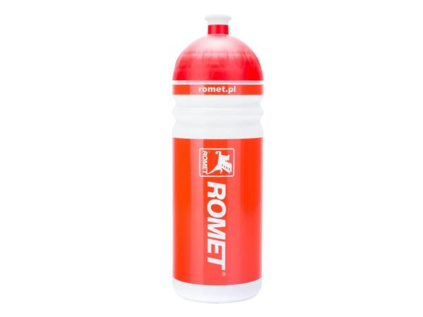 Bidon 0,7 l. biało- czerwony, zakrętka/czerwona logo ROMET - Sklep firmowy ProRowery