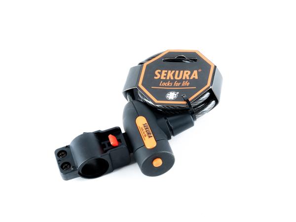Zamknięcie na klucz spirala 8 mm x 1500 mm SEKURA KB104 czarne - Sklep firmowy ProRowery