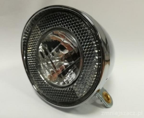 Lampa przednia BUCHEL 513 50 210 RETRO chrom. z uchwytem z wyłą.