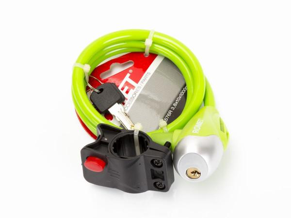 Zamknięcie na klucz SL576 10x1000 /pętla/zielone et/logo ROMET - Sklep firmowy ProRowery