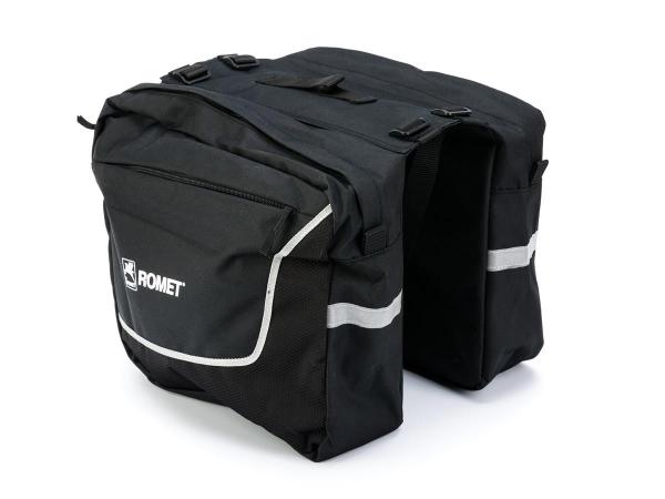 Sakwa dwukomorowa na bagażnik ROMET SH4-104G czarna 2 x 9L et/logo Romet - Sklep firmowy ProRowery