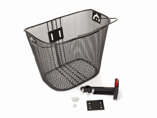 Koszyk na wspornik kier. HB-286 metalowy/metalowy klip-wysięg/ 35x25x26 czarny - Sklep firmowy ProRowery