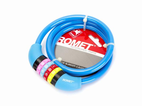 Zamknięcie na szyfr SL602 10x1000 /spirala/niebieski et/logo ROMET - Sklep firmowy ProRowery