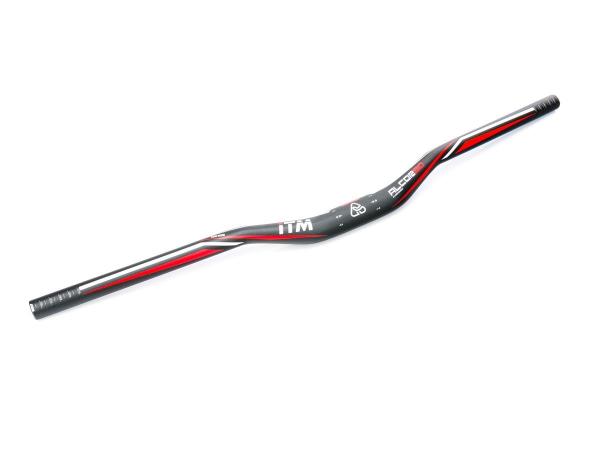 Rura kierownicy Al.MTB ugięta ITM 740 L/31,8 mm ALCOR 80 czarna z czer/biał des - Sklep firmowy ProRowery