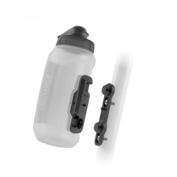 Bidon 750 ml TWIST COMPACT transp. biały + baza BIKE FIDLOCK