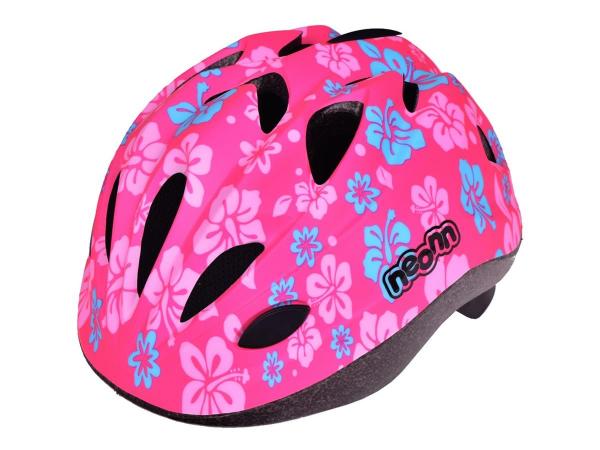 Kask rowerowy dziecięcy Neonn różowy w kwiatki. rozm.S 48-52 cm - Sklep firmowy ProRowery