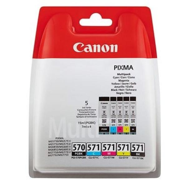 Tusze Oryginalne Canon PGI-570/CLI-571 CMYK (0372C004, 0372C006) (komplet) - DARMOWA DOSTAWA w 24h