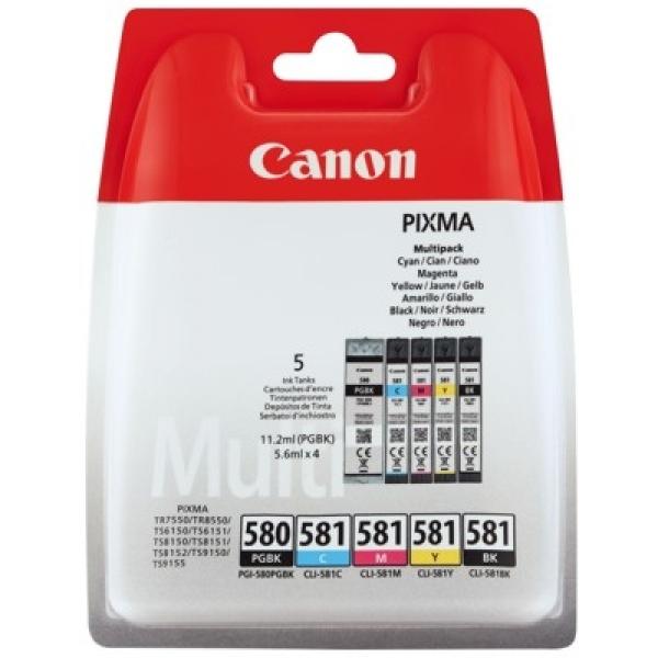 Tusze Oryginalne Canon PGI-580/CLI-581 CMYK (2078C005) (komplet) - DARMOWA DOSTAWA w 24h