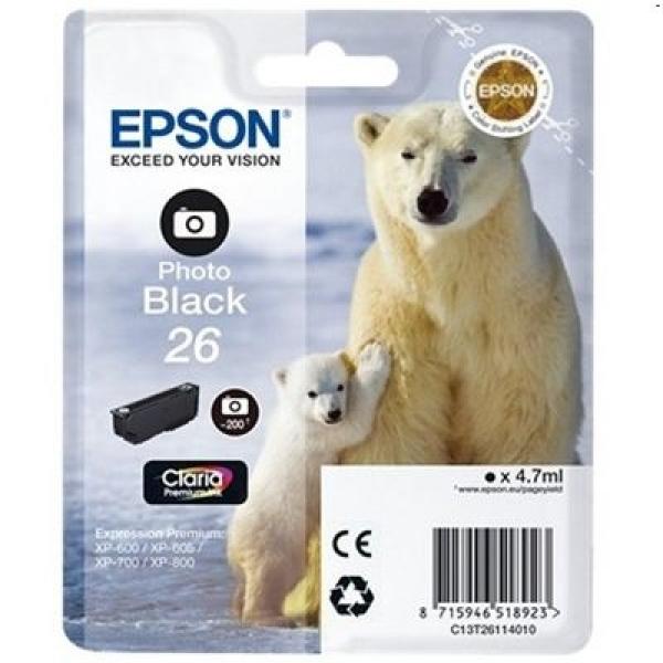 Tusz Oryginalny Epson T2611 (C13T26114010) (Czarny Foto) - DARMOWA DOSTAWA w 24h