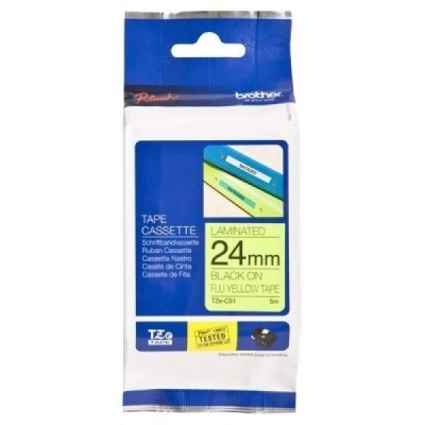 Taśma Oryginalna Brother TZe-C51 (TZEC51) (Żółty) (24 mm, 5 m) - DARMOWA DOSTAWA w 24h