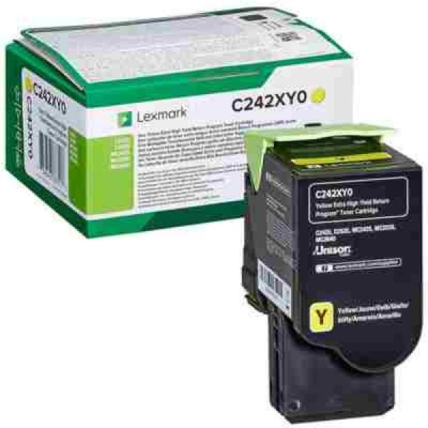 Toner Oryginalny Lexmark C242 (C242XY0) (Żółty) - DARMOWA DOSTAWA w 24h