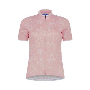 Rogelli faces koszulka rowerowa damska, różowa - Rozmiar: XL
