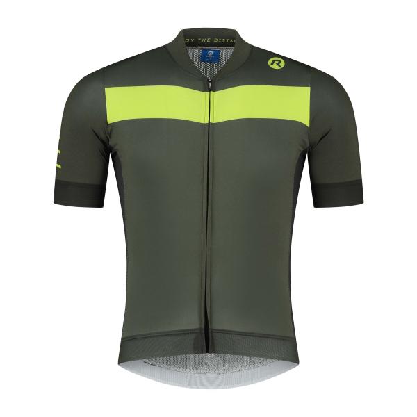 Rogelli prime męska koszulka rowerowa zielono-żółta - Rozmiar: 2XL