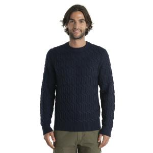 Męski sweter Icebreaker Merino Cable Knit Crewe Sweater midnight navy - L