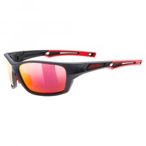 Okulary sportowe ze szkłami polaryzacyjnymi Uvex SPORTSTYLE 232 P black mat/red - ONE SIZE