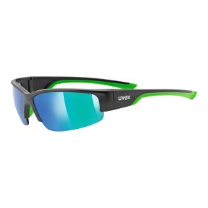 Sportowe okulary przeciwsłoneczne Uvex Sportstyle 215 black matt/green - ONE SIZE