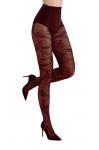 Rajstopy Floral 576 bordo plus