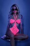 Impress Me Lace Body with Open Back - Neon Pink